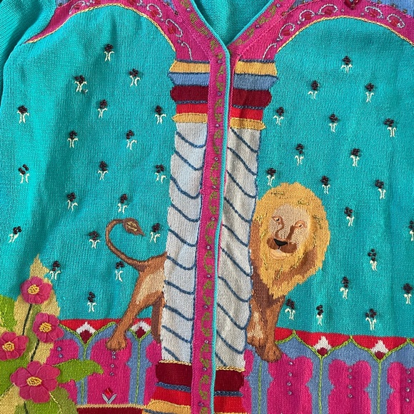 New Storybook Knits Cardigan Knit Sweater Royal Jungle - Picture 3 of 8